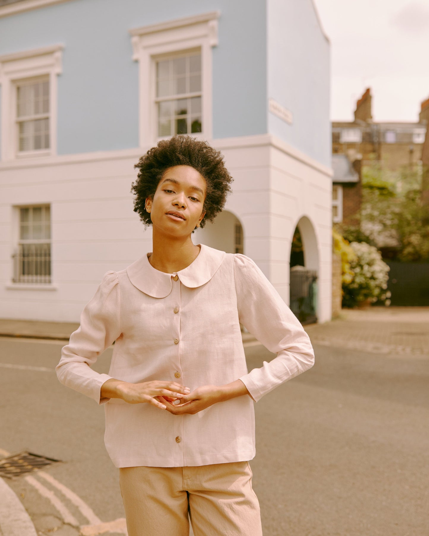 Claudine Linen Blouse - Primrose