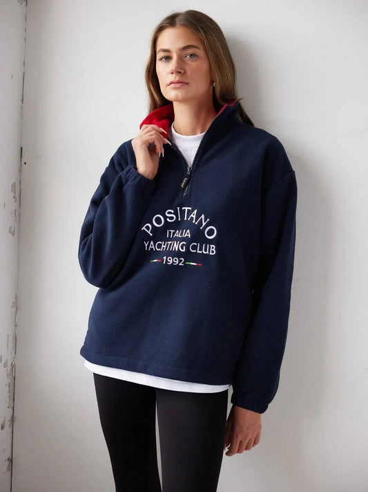 Positano Yacht Fleece Navy - Bascora