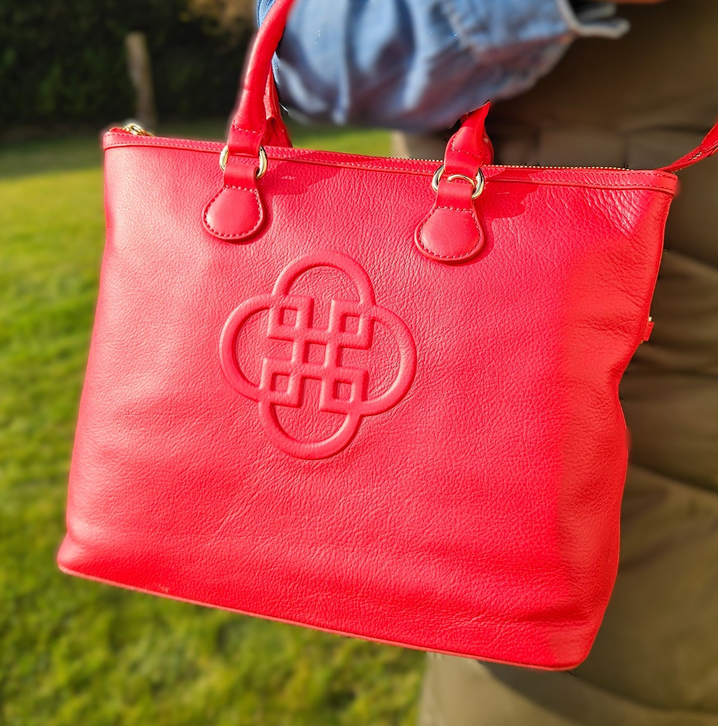 Sienna Leather Designer Tote Bag