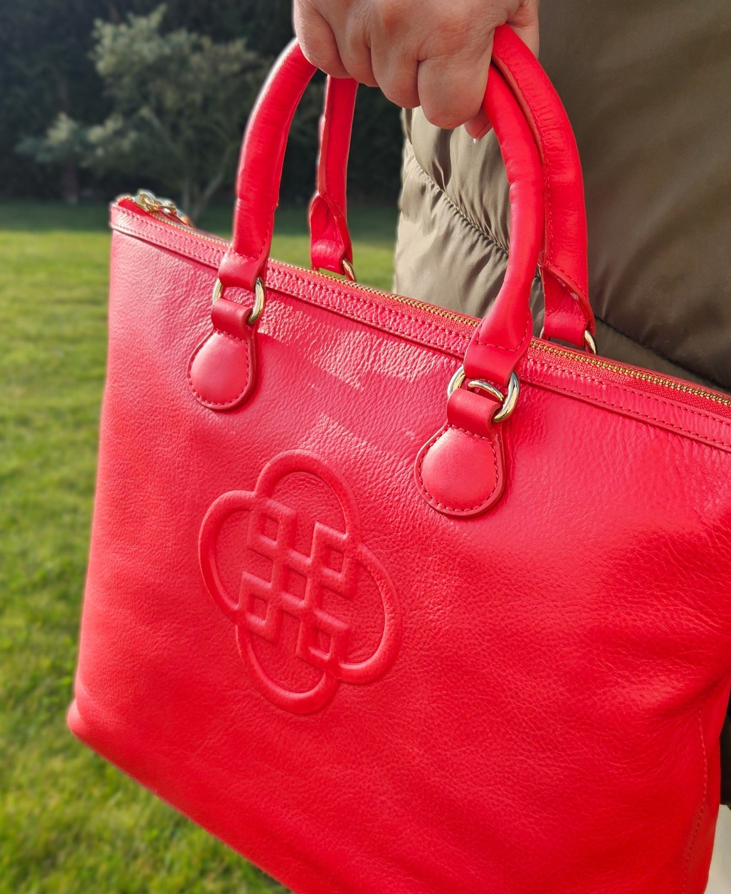 Sienna Leather Designer Tote Bag