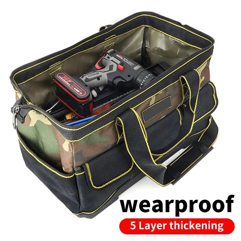 Professional Electrician Tool Bag - Waterproof Multi-Pocket Oxford