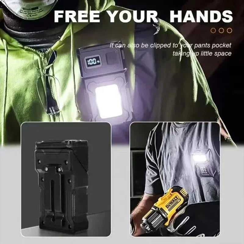 Mini USB Rechargeable LED Flashlight - Magnetic Emergency Light