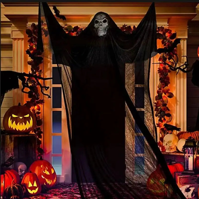 Halloween Hanging Ghost Mask Door Curtain - Haunted House Decor