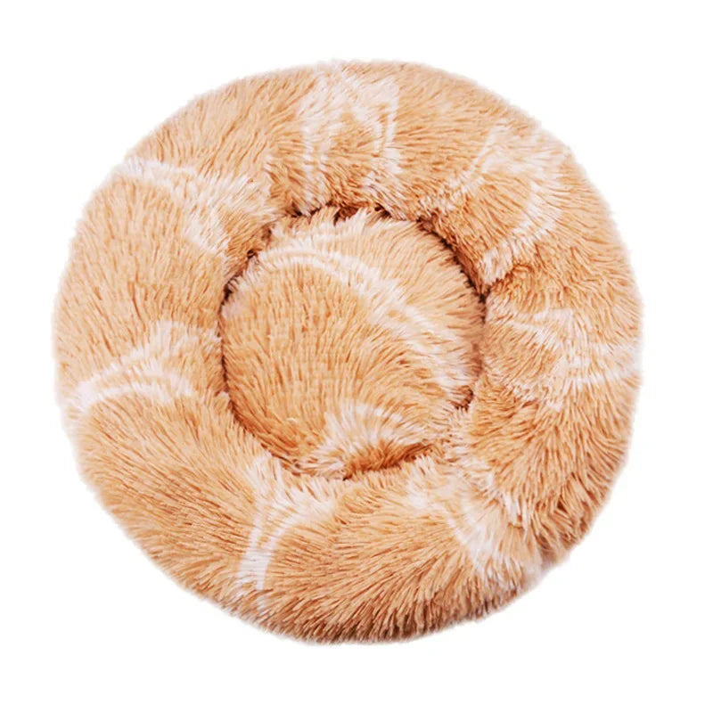 Round Plush Pet Bed - Super Soft for Large Dogs & Cats