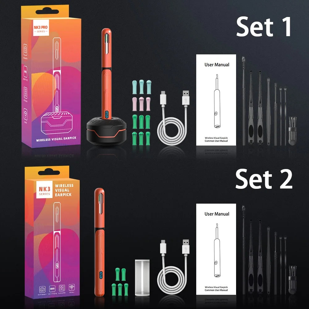 WiFi Ear Cleaner Camera - 6 LED Lights 3.6mm HD Video Otoscope