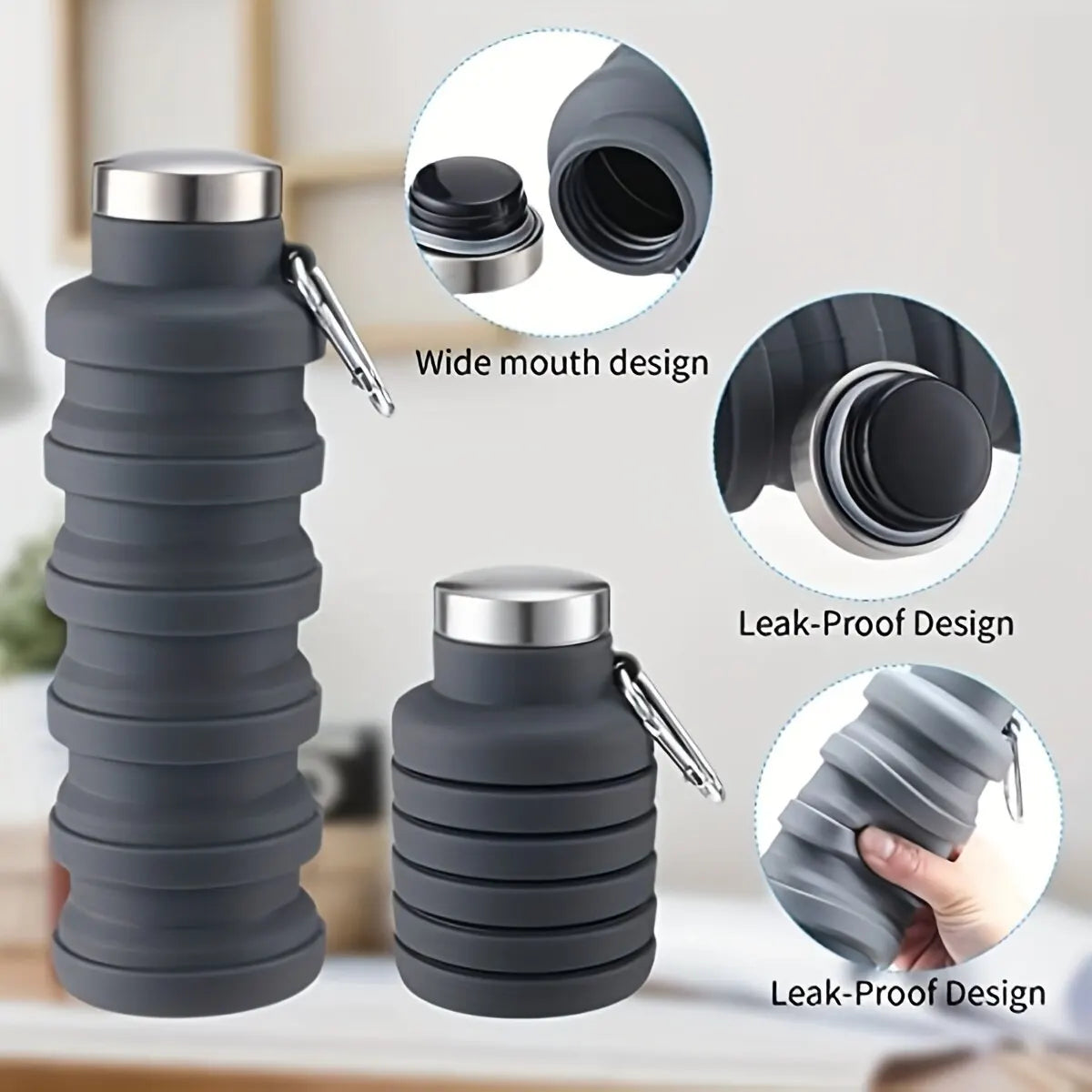 Collapsible Water Bottle - BPA Free Silicone