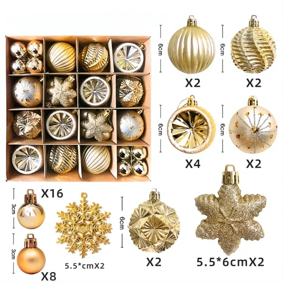 Christmas Ball Ornaments - Multicolor Electroplating Pendant Set