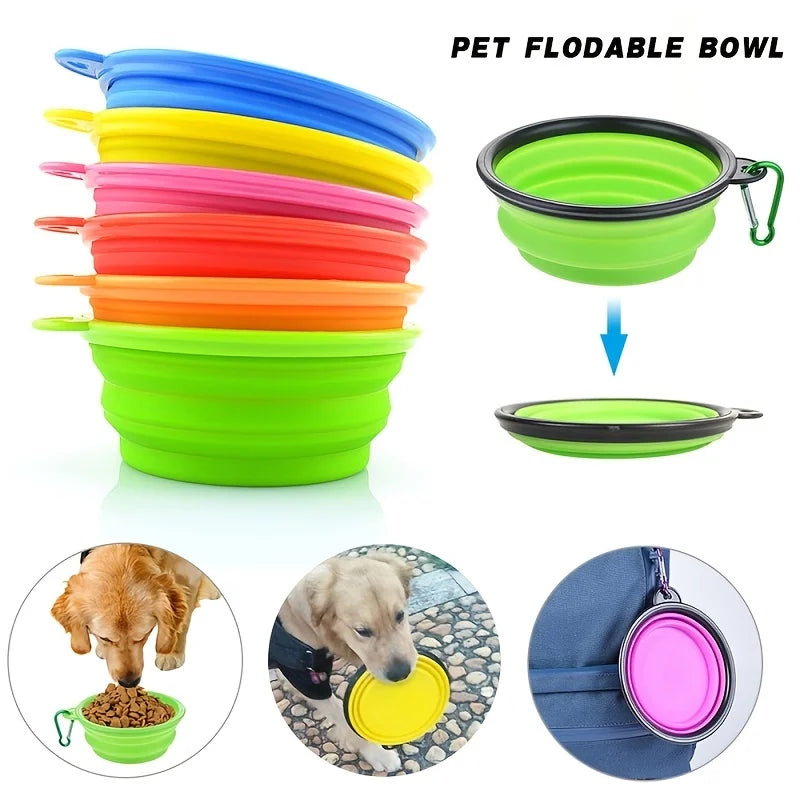 Gamelle pliable et portable pour animaux de compagnie - Gamelle de voyage en silicone pour nourriture et eau