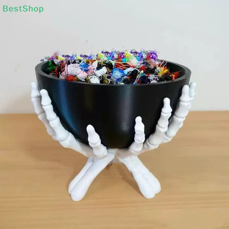 Halloween Candy Bowl - Gothic Skeleton Hands Storage Holder