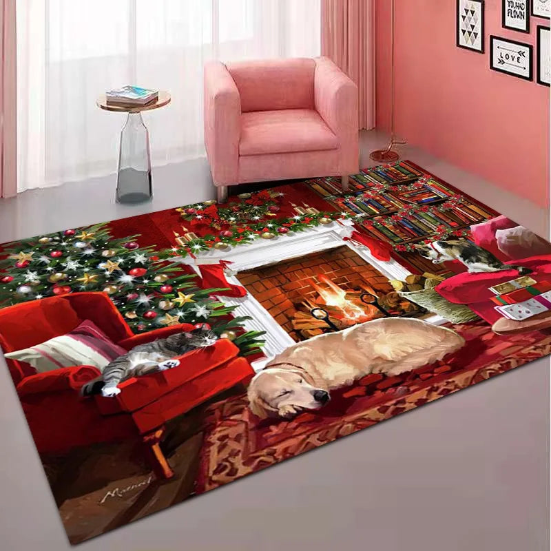 Merry Christmas Soft Flannel Floor Mat - Festive Welcome Doormat