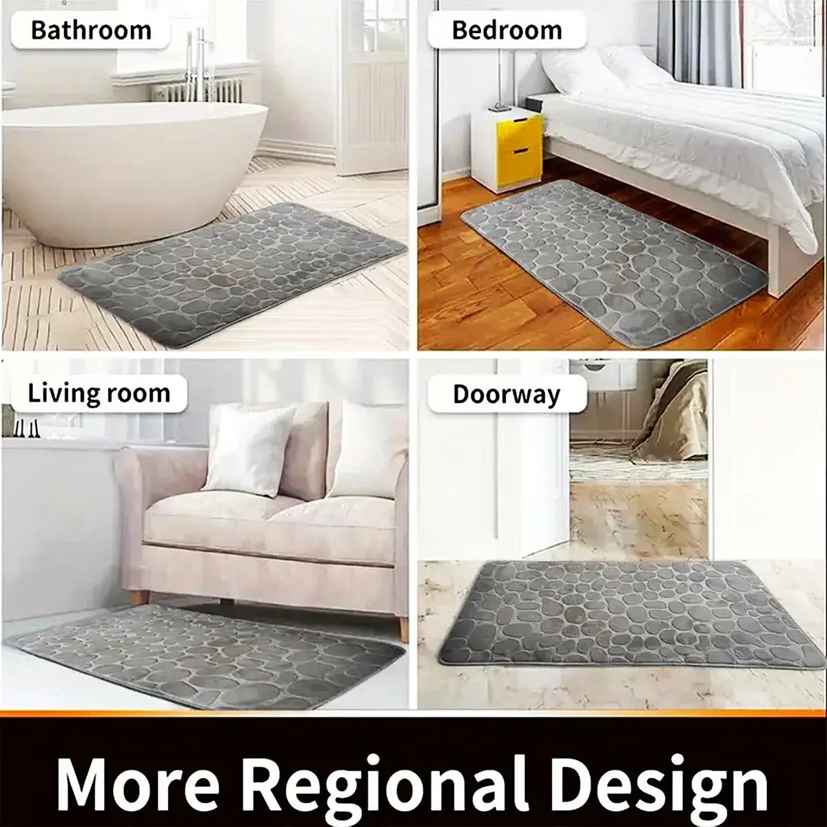Large Water Absorbent Bath Mat - Anti-Slip Door Mat