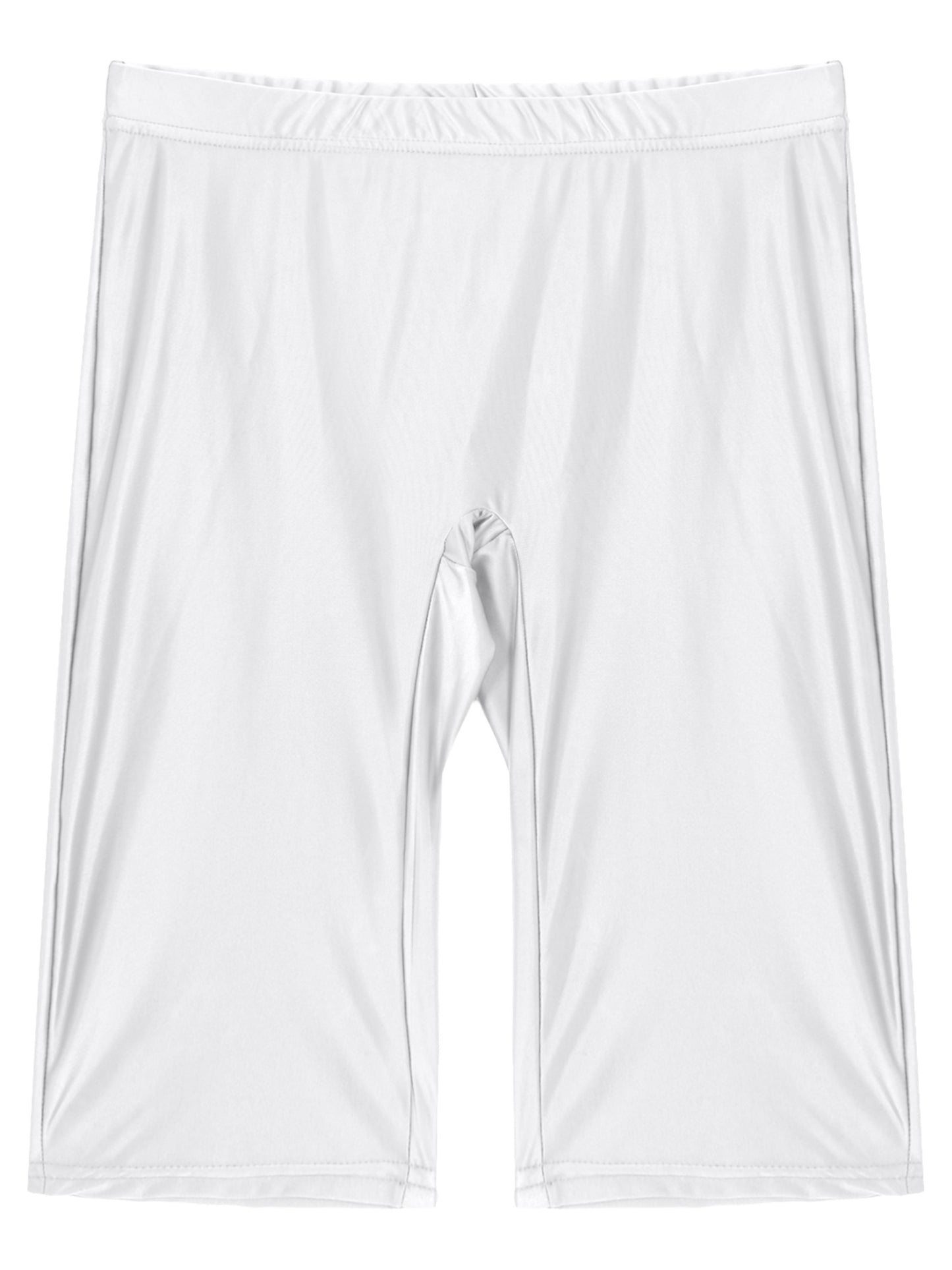 Women's High Waist Swim Shorts - Glossy Athletic Leggings Swimwear