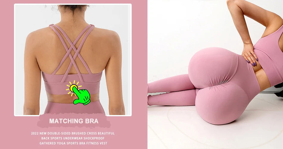 Women's High Waist Yoga Pants - Hip Push Up Fitness Leggings