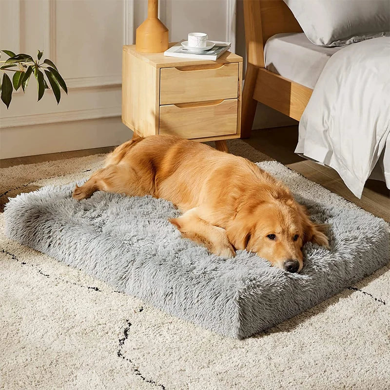 Thick Soft Pet Bed Mat - Square Plush Cushion for Dogs & Cats