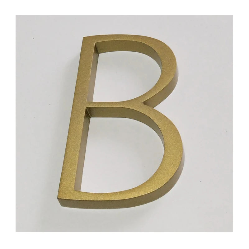 5 Inch Golden Floating Modern House Numbers - Premium Gold Address Signs - Bascora