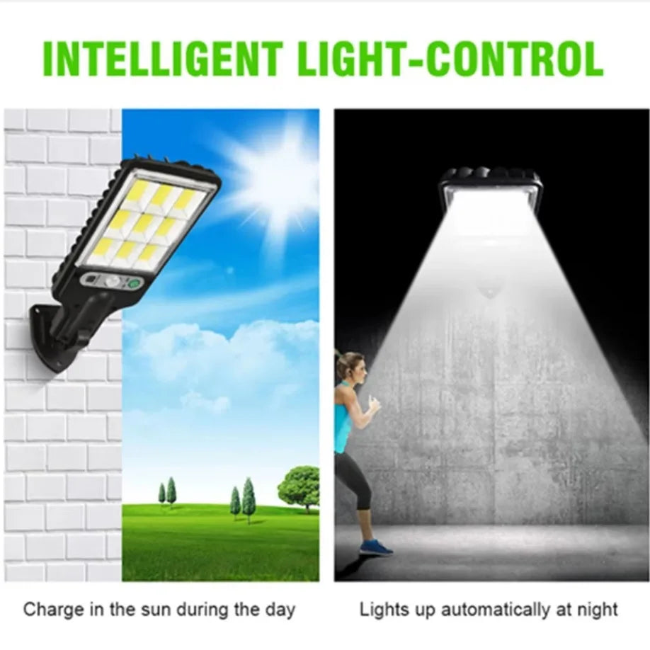 LED Solar Outdoor Remote Control Wall Lamp