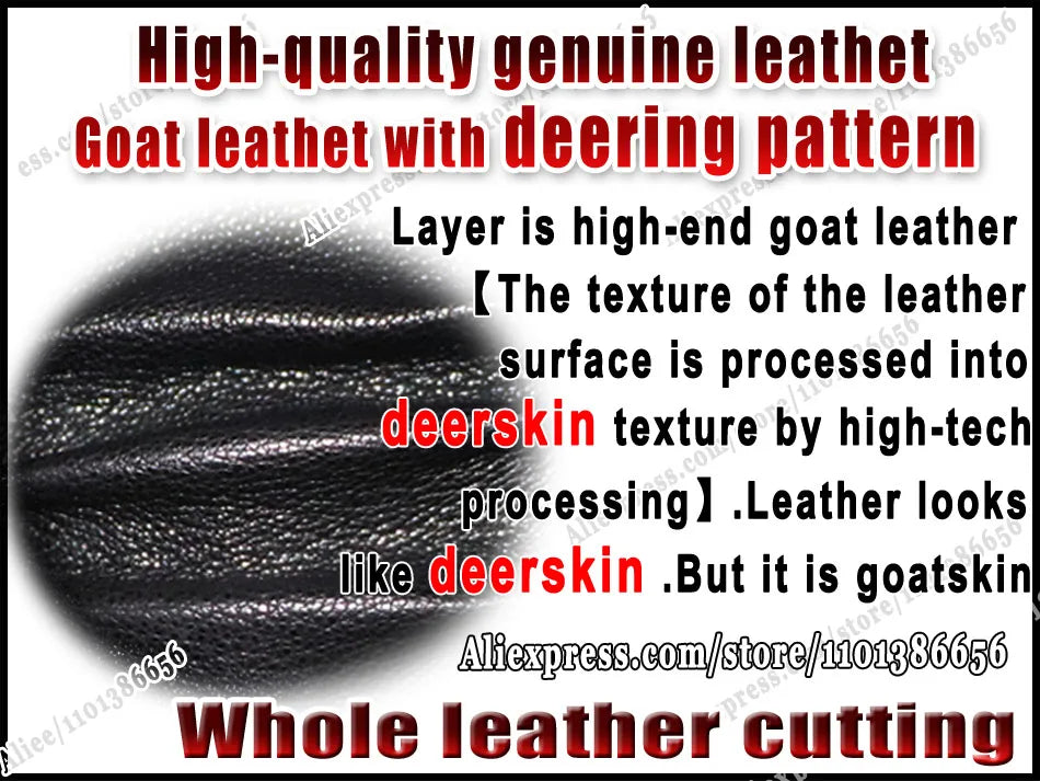 Guantes de piel auténtica de ciervo con textura - Unisex con forro de lana