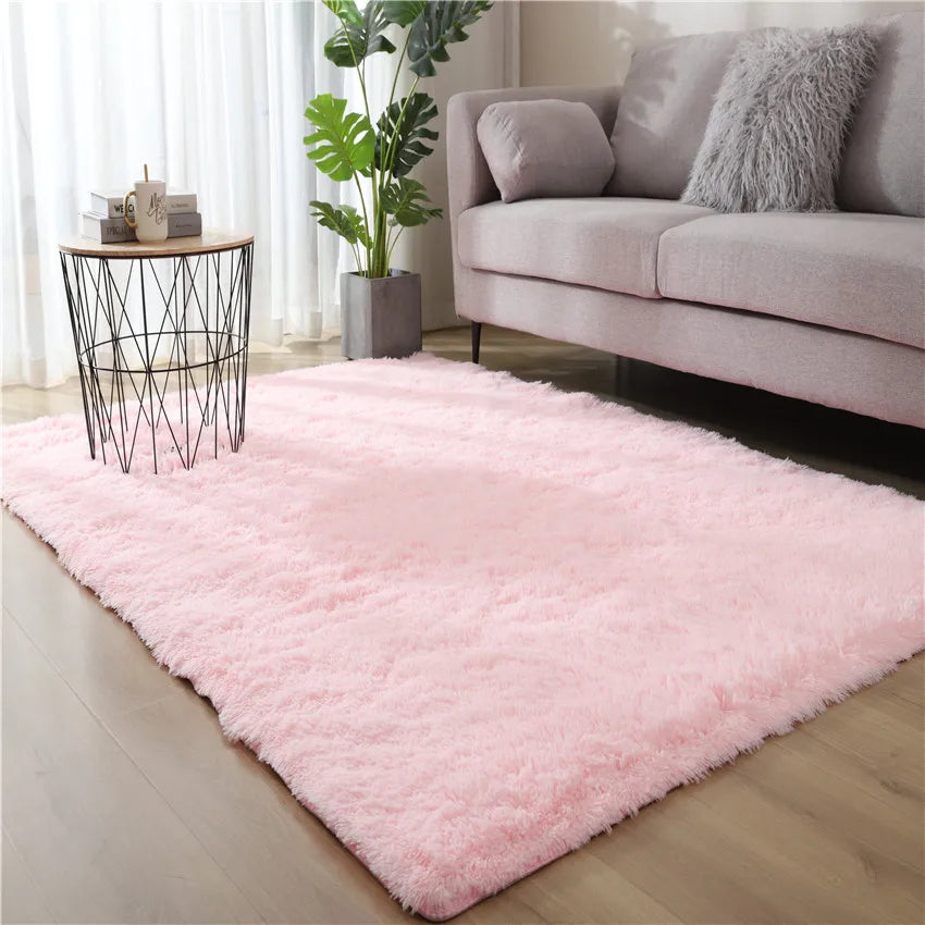 Tie-Dye Fluffy Carpets - Warm Plush Floor Mats for Kids