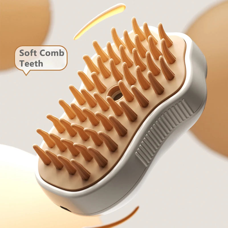 3-in-1 Steam Pet Brush - Electric Spray Grooming Tool for Dogs & Cats