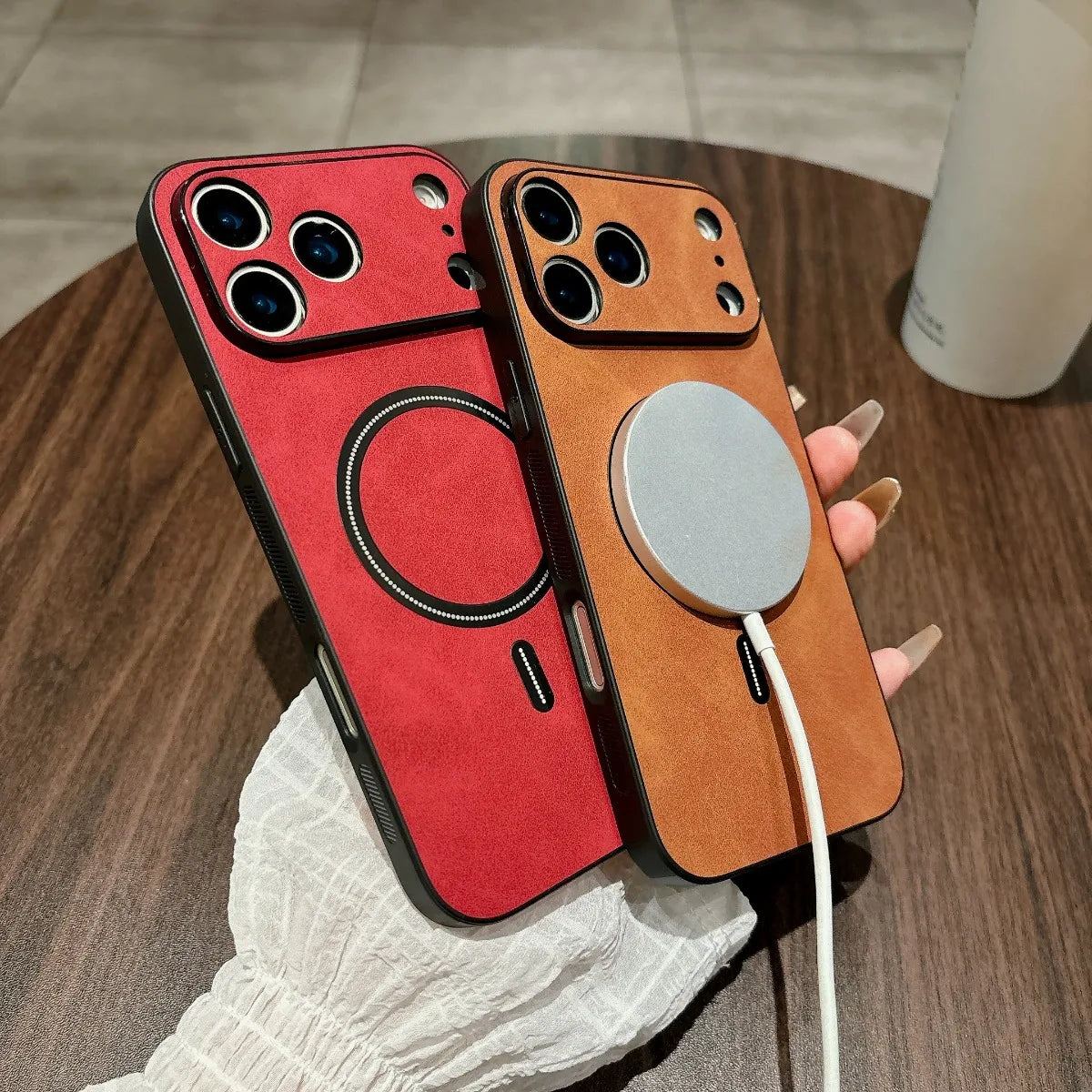 Magnetic Leather iPhone Case - All-Round Camera Protection