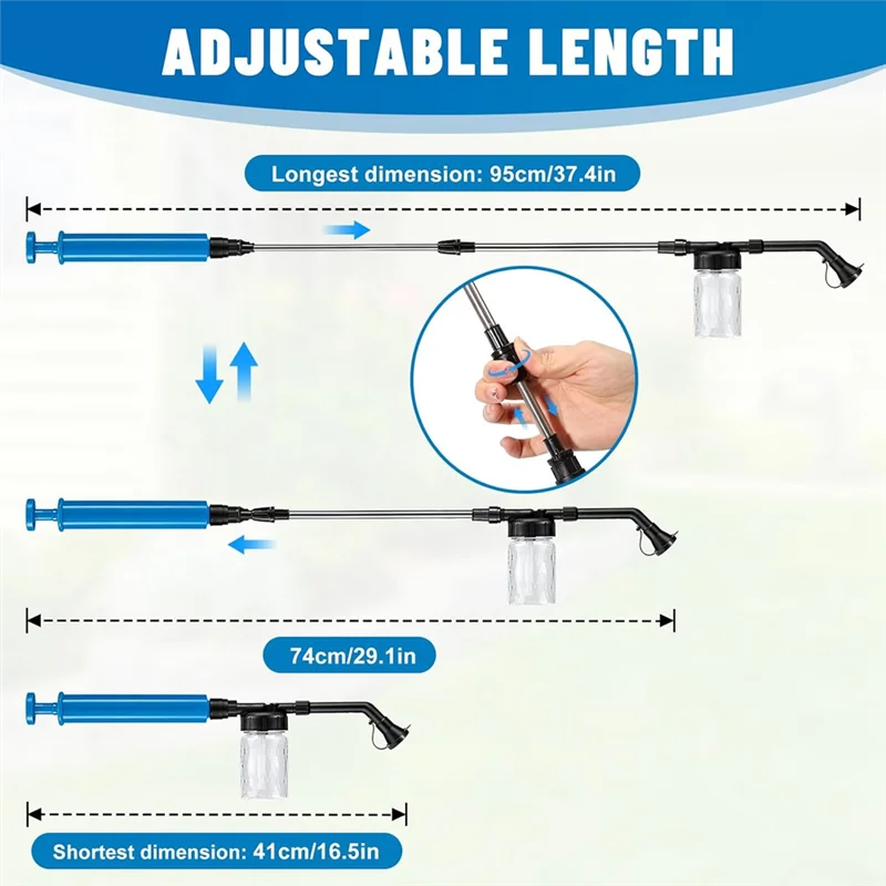 AT05 Adjustable Diatomaceous Earth Powder Duster - 16.5" to 37.4" Garden Sprayer
