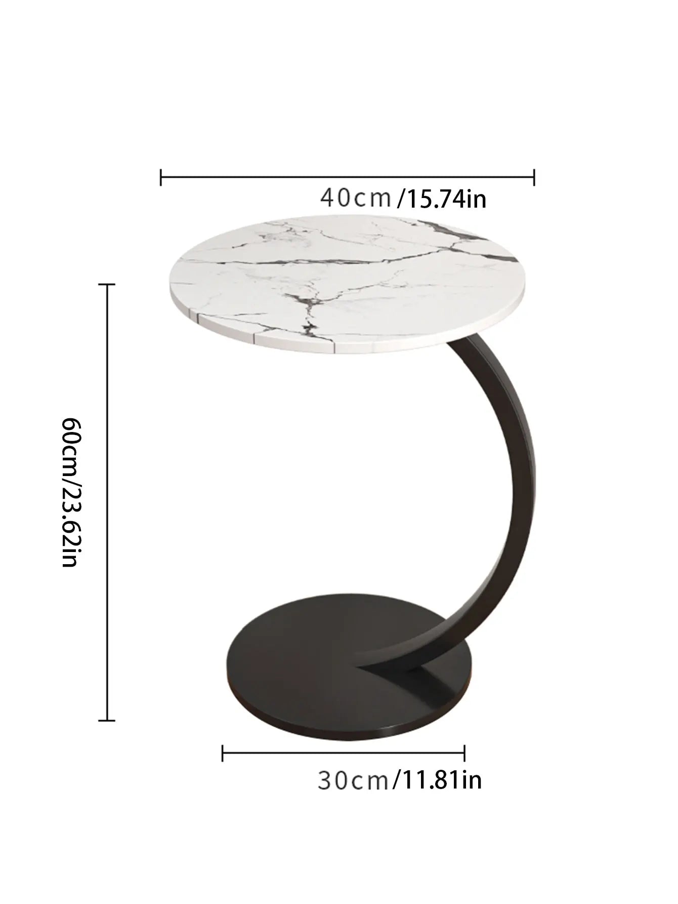 Light Luxury Round Side Table - Modern Metal Coffee Table