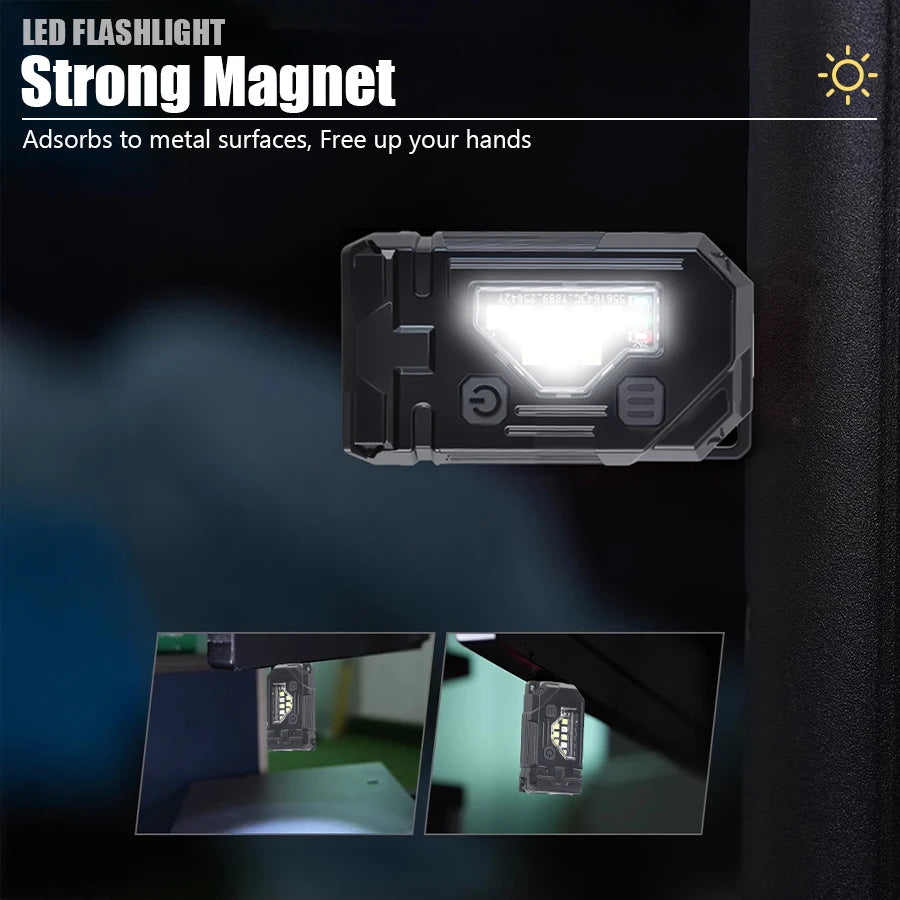 Mini USB Rechargeable LED Flashlight - Magnetic Emergency Light