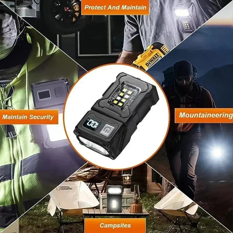 Mini USB Rechargeable LED Flashlight - Magnetic Emergency Light