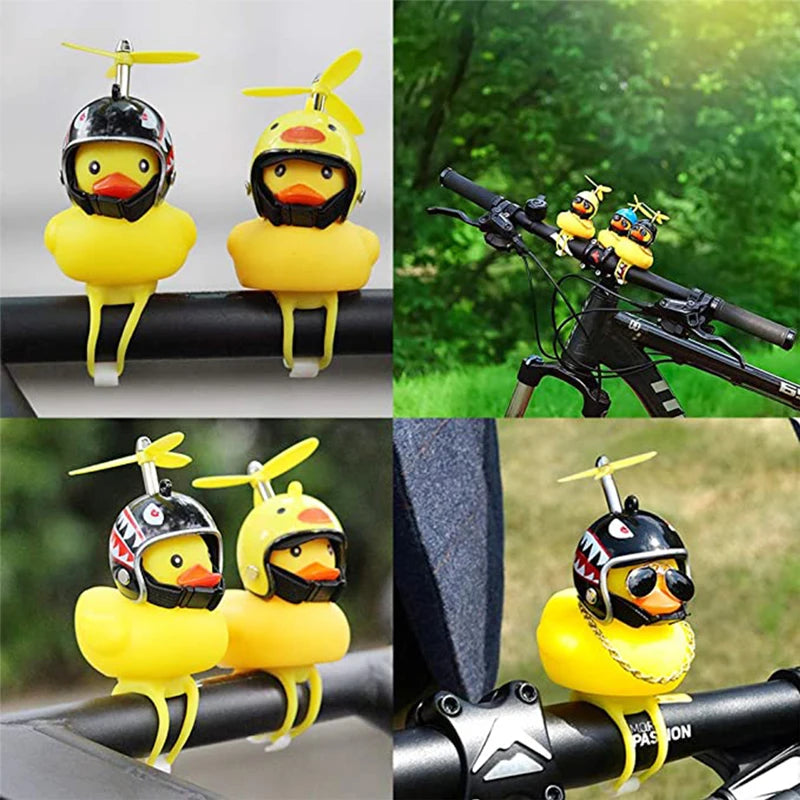Rubber Yellow Duck Bike Bell with Lights - Kids Cute Horn