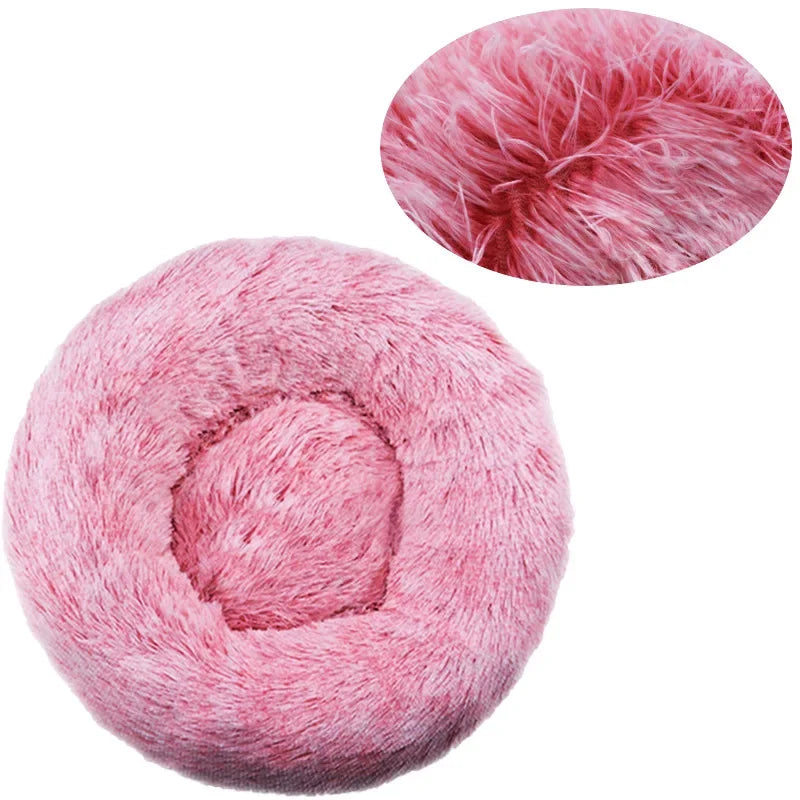 Round Plush Pet Bed - Super Soft for Large Dogs & Cats