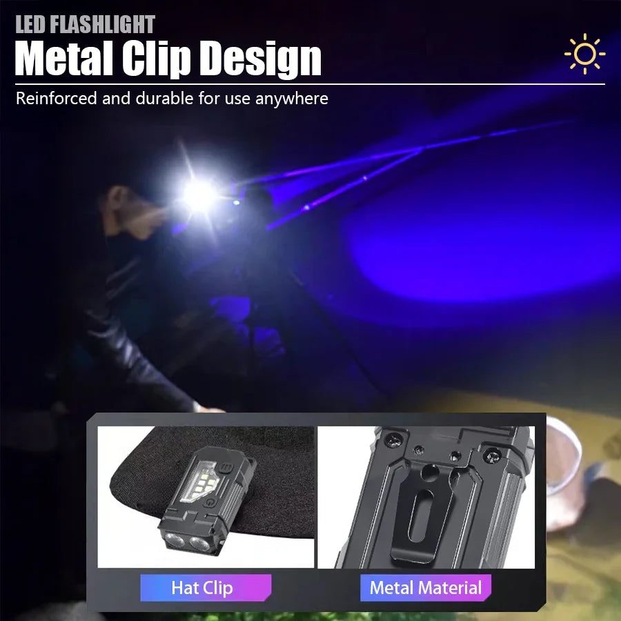 Mini USB Rechargeable LED Flashlight - Magnetic Emergency Light