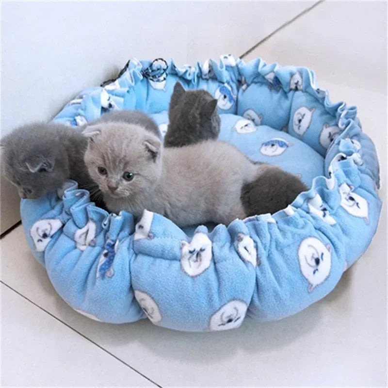 Soft Warm Nest Pet Cushion - Adjustable Drawstring Bed