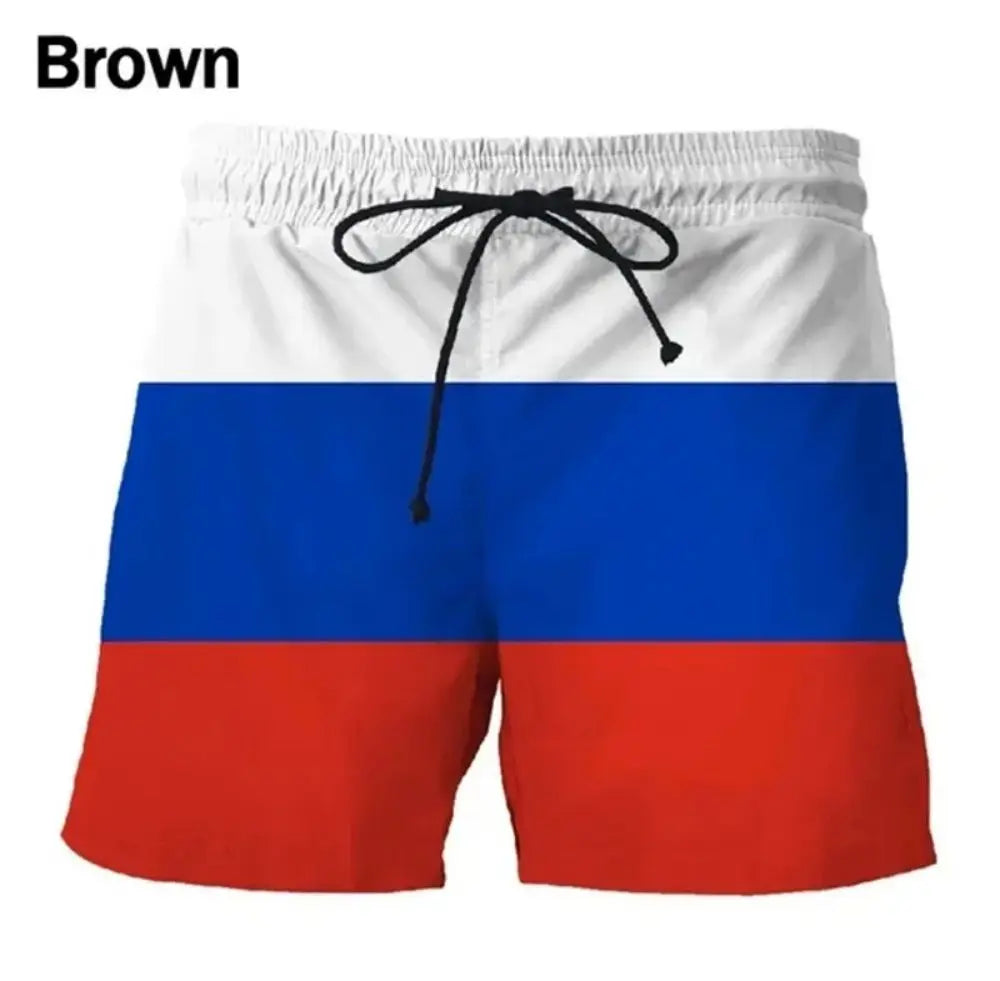 Shorts de playa con bandera patriótica - Bañadores estampados en 3D para hombres y niños