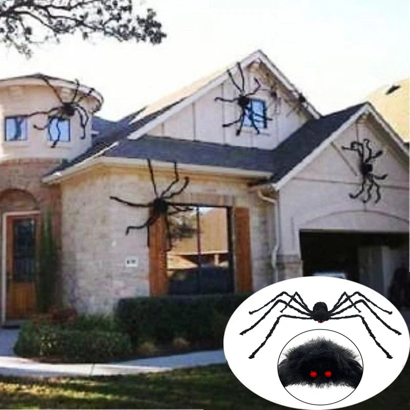 Extra Large Plush Black Spider - Halloween Decoration