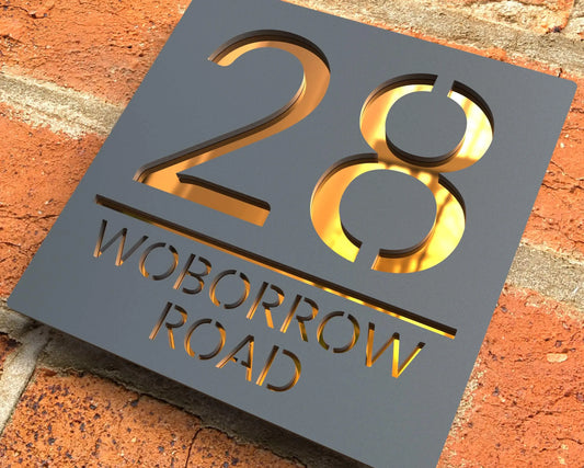 Letrero de acrílico personalizado con números de casa modernos, placa con letras 3D para puerta, dirección, calle, nombre, decoración del hogar