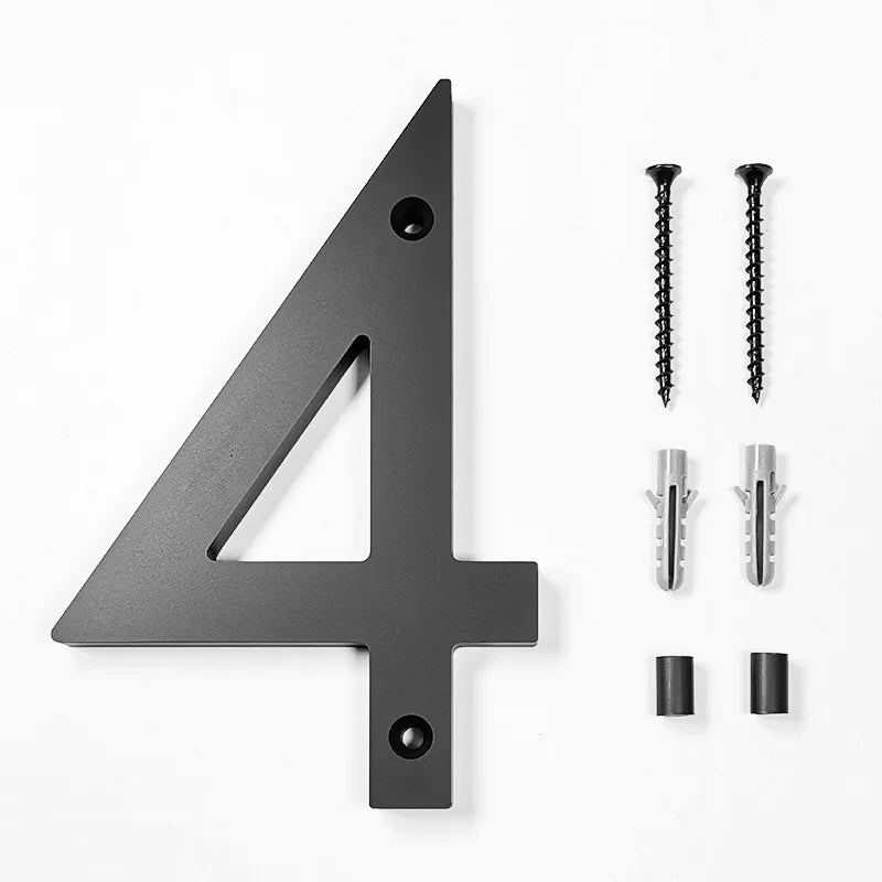 Large Floating House Numbers 6" - Black Acrylic Address Signs