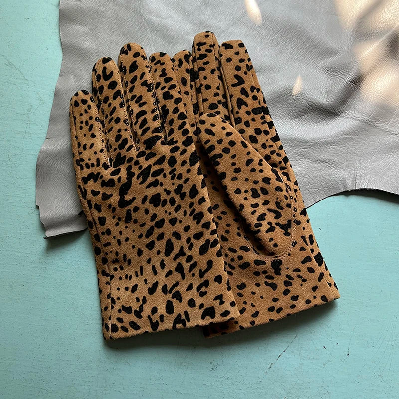 Guantes elegantes de piel de cordero con forro fino para mujer - Piel de oveja auténtica