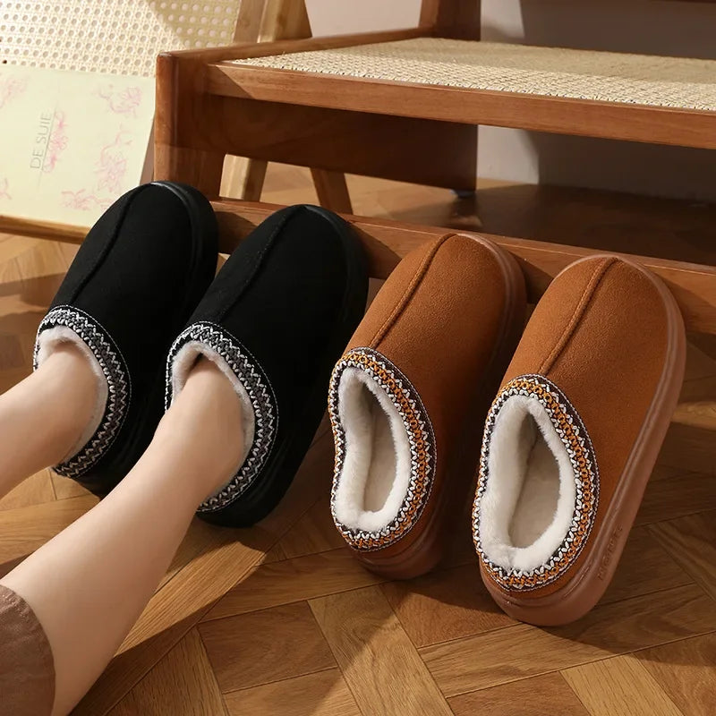 Cozy Fluffy Platform Slippers - Warm Indoor Unisex Shoes