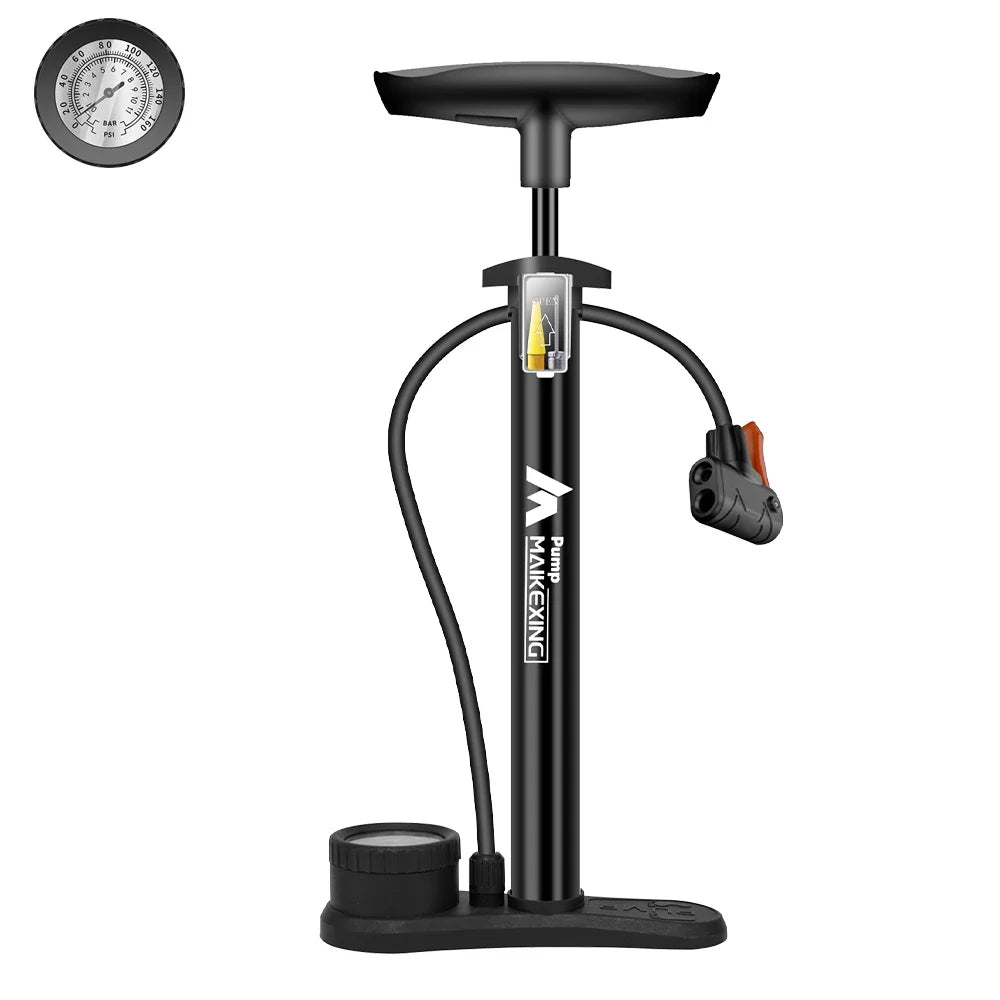 Bike Pump with Gauge - 160PSI Multi-Functional Inflator