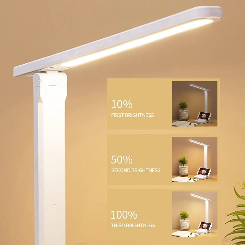 LED Table Lamp - USB Rechargeable Dimmable Desk Light