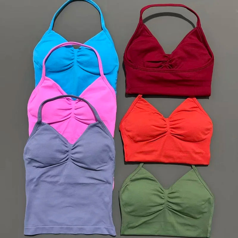 Impact Longline Strappy Sports Bra - Open Back Yoga Tank Top