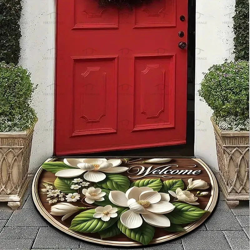 Crystal Velvet Boho Half Round Carpet - Non-Slip Door Rug