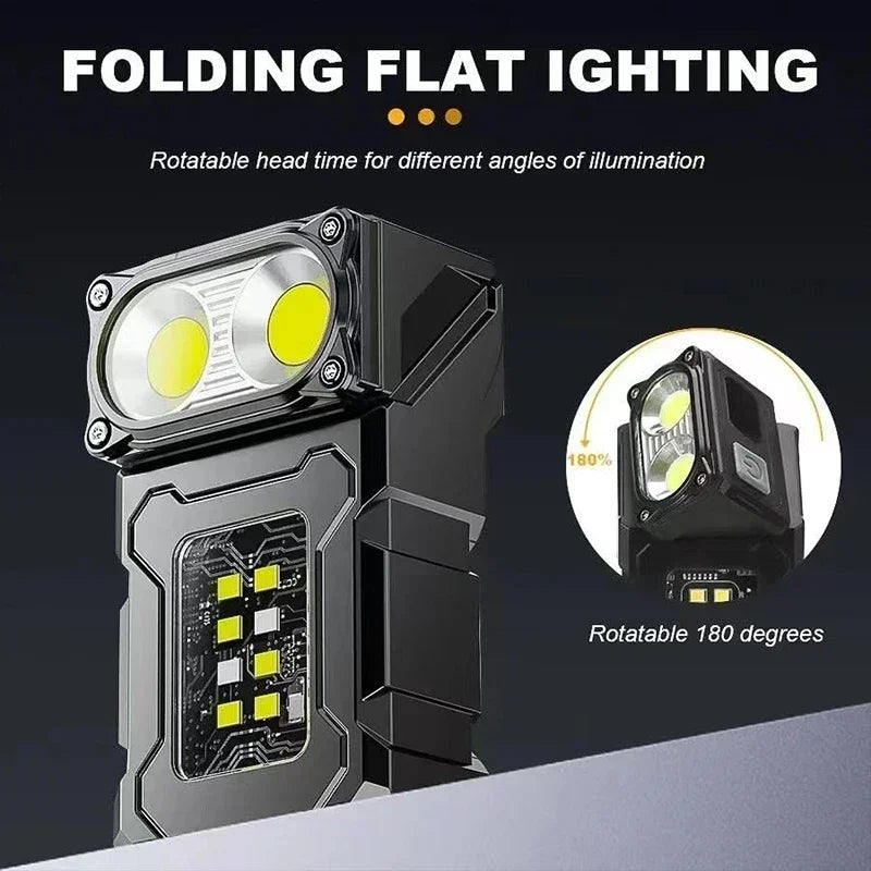 Mini USB Rechargeable LED Flashlight - Magnetic Emergency Light