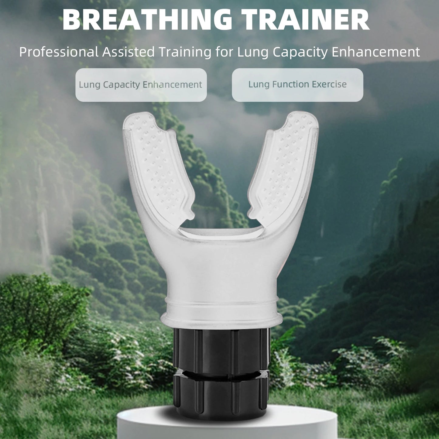 Breathing Exercise Device - Portable Lung Fitness Trainer with Adjustable Resistance