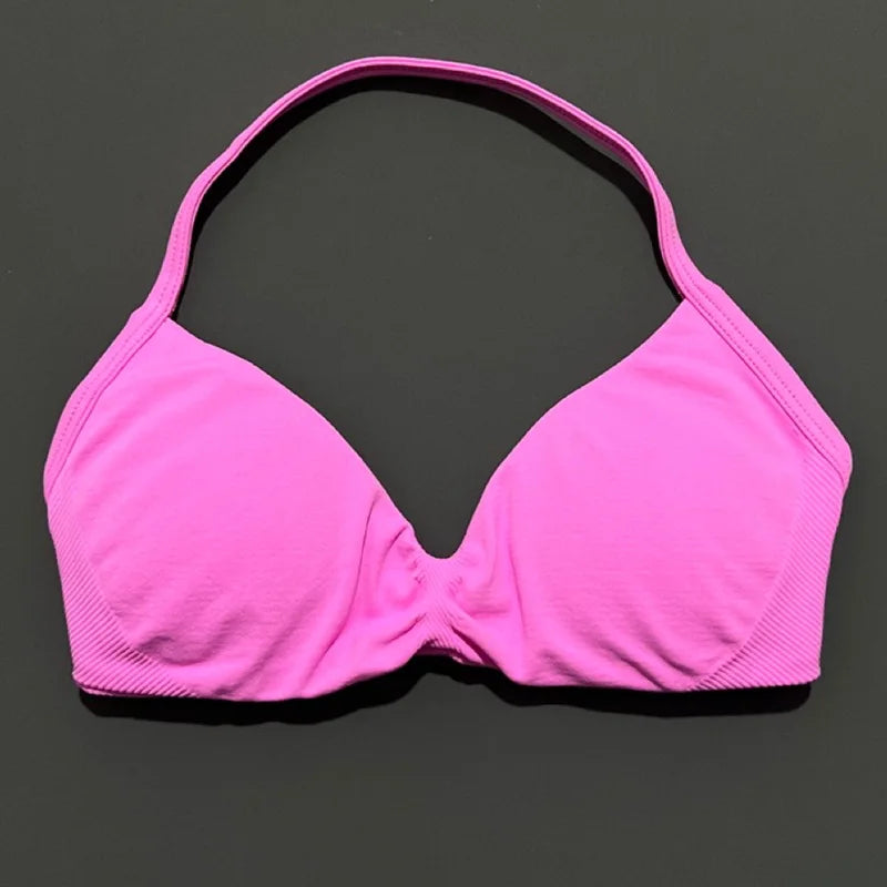 Impact Strappy Sports Bra - High Support Halter Workout Top