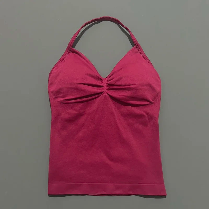 Impact Longline Strappy Sports Bra - Open Back Yoga Tank Top