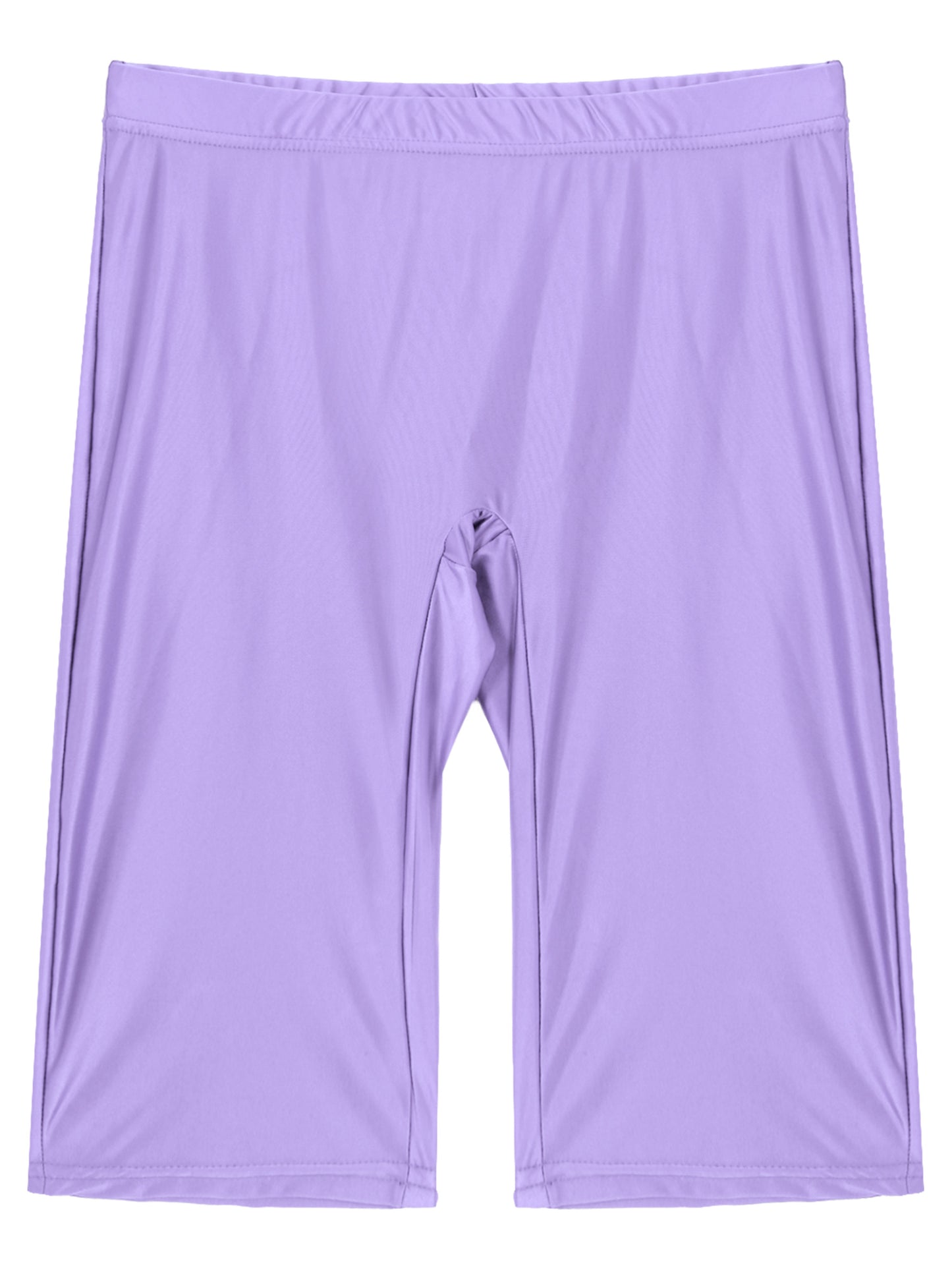 Women's High Waist Swim Shorts - Glossy Athletic Leggings Swimwear