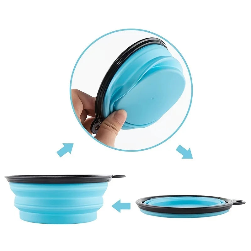 Gamelle pliable et portable pour animaux de compagnie - Gamelle de voyage en silicone pour nourriture et eau