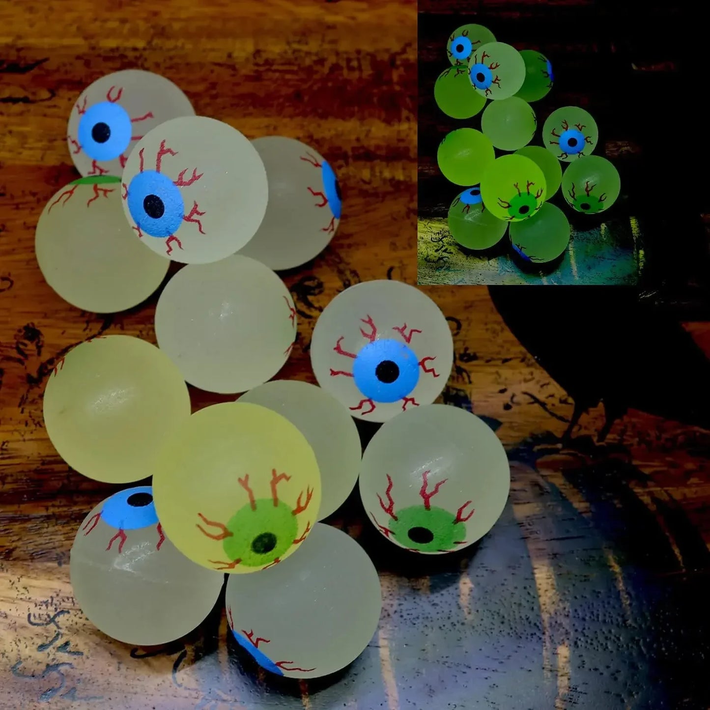 Glow in Dark Eyeball Bouncy Ball - Halloween Toys