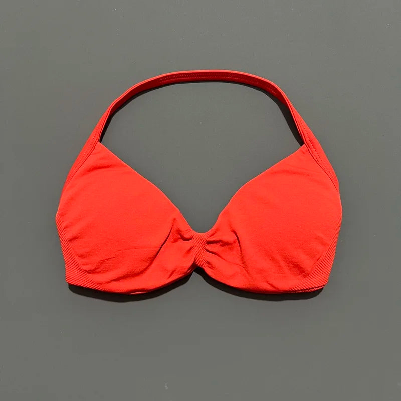 Impact Strappy Sports Bra - High Support Halter Workout Top